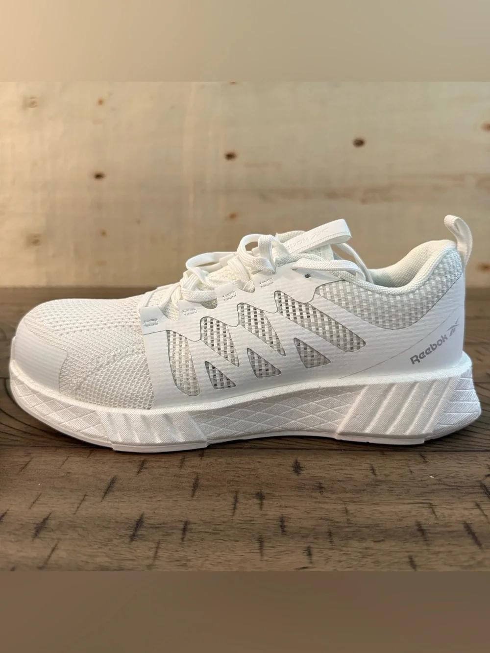 New Reebok Work Fusion Flexweave Composite Toe Shoes White Size 8.5